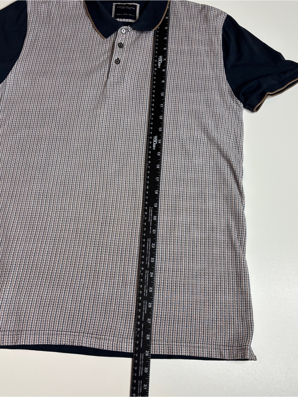 Denim & Flower Ricky Singh Preppy Mod Houndstooth Polo Shirt M - Picture 8 of 10